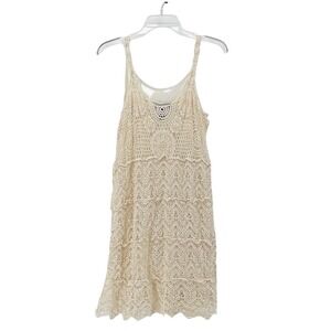 INC Petite Ivory Crochet Sleeveless Top Medium Spring Festival Country Boho Chic